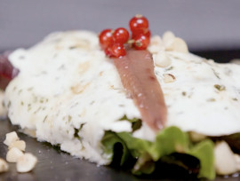 Ensalada de queso de cabra con anchoas Gran reserva